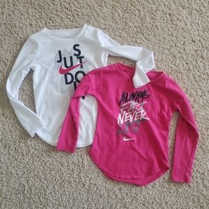Lot of 2. Size toddler 4t Girl Nike long sleeve tee